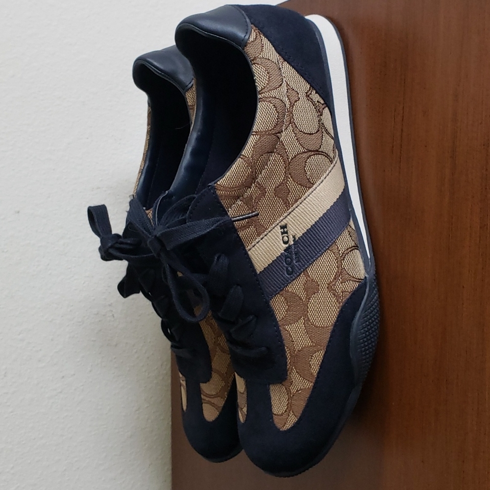 Coach Kelson Outline Sig/Suede Khaki/Chesnut/Navy Size 9M - Picture 5 of 16